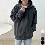 남성 투웨이 집업 후드 점퍼 기모안감 겨울 후드티