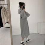 여성 기모 후드 롱원피스 1P 봄가을 데일리 치마