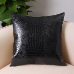 현대적인 스타일 인조 가죽 악어 질감 베개 소파 사각형 골 2 A 노코어 P0007