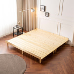 에보니아 파인 평상형 원목 침대 프레임 SS