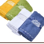 신우 고급면사 코튼 세안타올 연꽃자수 미용 찜질방