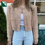 노카라 정인 숏 옷 트위드 커튼콜 니트 박세연 자켓