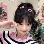 러브 하트 미니 헤어 집게핀
