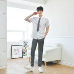 교복몰 하복 스판 진그레이 교복바지 남자 교복 학 S