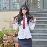 교복몰 여성 교복 셔츠 각카라 빨강체크