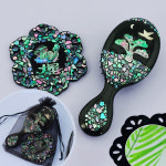 자개공예 나전칠기 만들기 키트 한국기념품 한국전통선물 DIY 자개 거울 미니 머리빗 - 용 자개 A