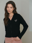 KISTCH RIBBED BUTTON CARDIGAN BK