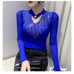 케이티알파쇼핑 깨비몰 여성 라틴 라인 댄스복 진주 펄 브이넥 티