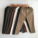 벙커벙커 겨울 9부 밴딩 기모 면 스판 슬랙스 팬츠 M 28 29