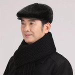 남성 중년 골프 겨울 헌팅캡 귀마개 베레모