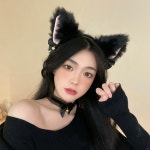 핫 고양이 머리띠 초커 세트 코스튬 코스프레 방송 소품 X 2매입