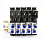 머플러 피팅 베이스 매니폴드 공압 솔레노이드 밸브 블록 AC 멀티 옵션 12 V 24V 110 220V 2 웨이 3 4 6 4V210 08