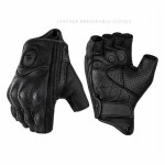 여름 오토바이 핑거리스 장갑 액세서리 염소 가죽 반 손가락 Motocross Gant Moto Guantes Verano