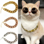 강아지 금목걸이 반려견 고양이 목걸이 악세사리 대형견 소형견 촬영소품 M 1개