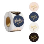 4컬러 땡큐 원형 스티커 감사 500pcs 다꾸 감사스티커 S-354