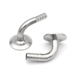 12 7 16 19 25 38 OD 호스 바브 파이프 피팅 트라이 클램프 90도 엘보 페룰 50 5 위생 스테인레스 스틸 304