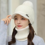 에스엠엘 따뜻한 여성 여자 골프겨울모자 니트캡 털모자 넥워머세트 SML-W