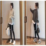 리체 밑단패치 스트무늬 라운드티셔츠 단가라맨투맨 F64091