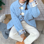 드레스날다 스쿨룩스 하트 퀄팅 떡볶이 깔깔이 패딩 점퍼
