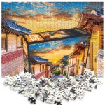 학산 세계 랜드마크 한옥마을의 일몰 500pcs 1P 조각 게임