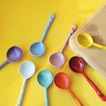 럭키 레인보우 우동 스푼 겸 다용도 스푼 도자기스푼