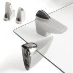 유리 고정 브라켓 2P 간격조절 칸막이 부속품 소형 타입A 2p