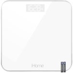 디지털 스텝 온 욕실 저울 - iHome 고정밀 체중계 - LCD 디스플레이로 배터리 전원 공급 - 홈 체육관에 적
