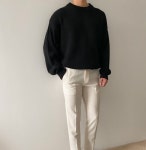 쓰리세븐 N37 파스텔니트 커플 포근 루즈 워셔블 트임 라운지 핫핑크니트