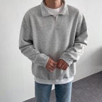 독보남 오버핏 쭈리 무지 반집업 아노락 맨투맨 5818 2번