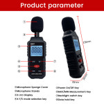 디지털 오디오 사운드 레벨 계량기 DB 측정기 미니 소노미터 휴대용 소음 데시벨 모니터 dB 30-130