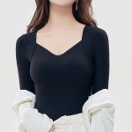 티셔츠같은 여성 내복상의 내의 브라패드내장 슬림