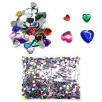 큐빅보석비즈 단면비즈 대용량 -하트 사이즈4종 약2000개