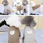 모던 골지 스트라이프 D링 강아지 고양이 하네스옷