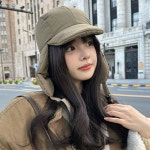 남여공용 겨울 따뜻한 패딩 귀달이 캡 모자