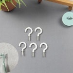 스크류타입 벽 천장 모빌 고정 후크 고리 흰색6P