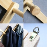 원목 자바라 행거 우드 벽걸이 모자걸이 옷방행거 본품