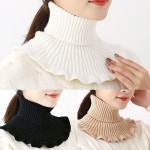 여성 프릴 니트 목폴라 보온 넥워머