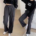 여성 와이드 스타일 허리 밴딩 카코 츄리닝