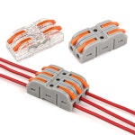 레버 배선 커넥터 터미널 와이어 인라인 2 AWG 버트 고속 컴팩트 28 연결 전기 접합 Bag 25PCS