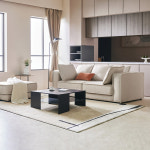 자코모 라무드 3인 젠위브 패브릭 소파 + 스툴