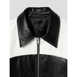 에잇세컨즈 페이크 레더 칼라블록 점퍼 26413zey25