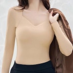 여성 티셔츠같은 내복상의 브라패드내장 슬림 내의