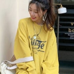 여성 기모 박스 맨투맨 오버핏 긴 팔 티 셔츠