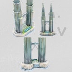 3D 입체퍼즐 페트로나스 트윈타워 세계유명건축물 만들기 건축모형