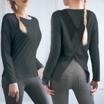 여성 롱 슬리브 운동복 긴팔 티셔츠 요가복 헬스
