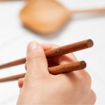 JAJU 결이 고운 티크우드 요리 젓가락 27CM