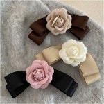 꽃송이 리본 헤어 집게핀 X3개 랜덤 미니 머리핀