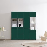 다하미가구 라비올라 키큰 다용도 수납장 오브제 비스포크 레일형 주방 수납장 김치 냉장고장 02 레일 도어형 400 수납장 07 딥그린