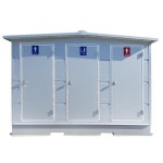 공사장 간이화장실 수세식 양변기 3개 하부스틸 국산