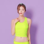 요가복 스트링 크롭 나시 운동복 에보니 P6039